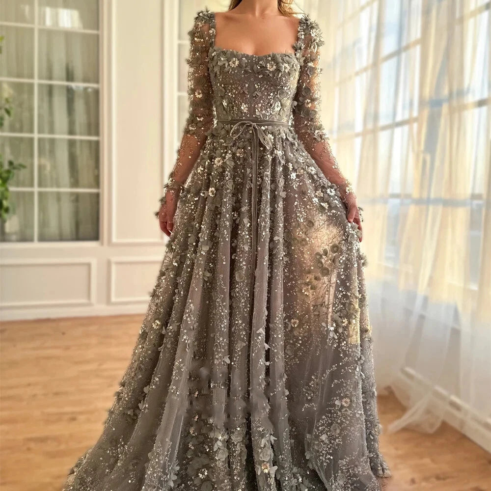 Line A Party Dress Black Ball Gown Luxurious Evening Gowns Gala Elegant Dresses